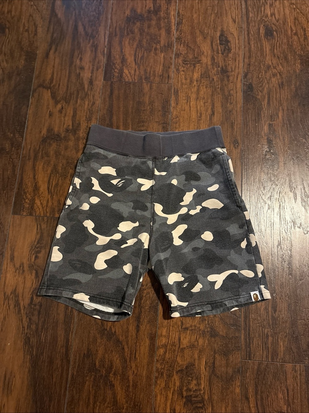 Bape bathing ape glow in the dark Camouflage Pull-On Shorts - Gray/Black